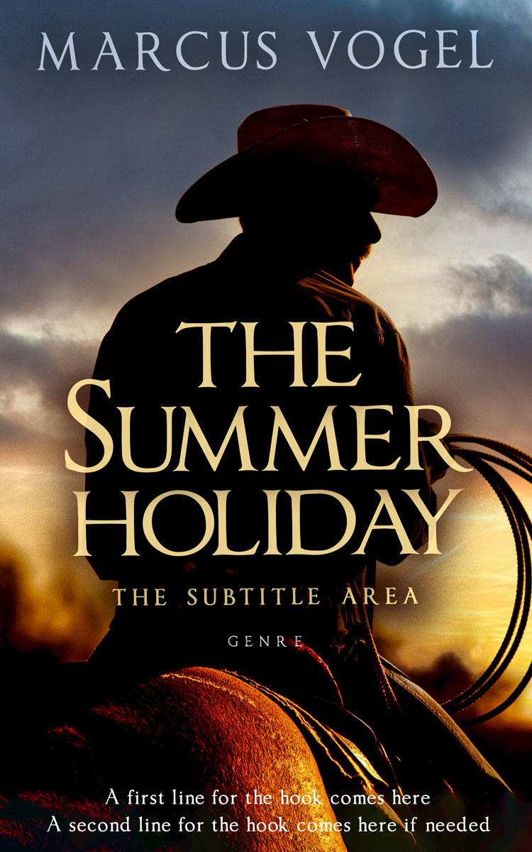 2D view of Premade Action & Adventure Book Cover - Laser