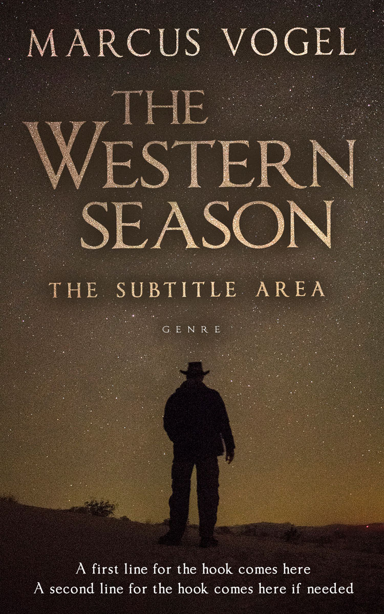 2D view of Premade Western Book Cover - English Walnut