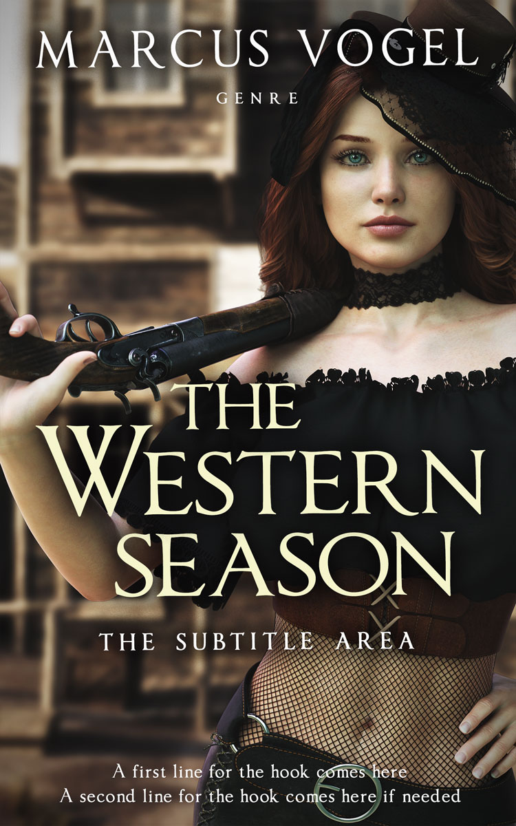 2D view of Premade Western Book Cover - Zeus