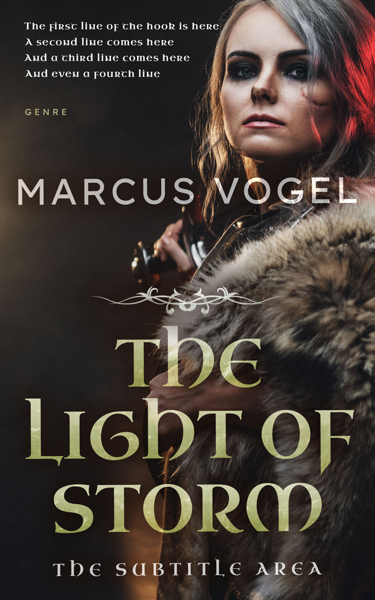 2D view of Premade Fantasy Book Cover - Cocoa Brown