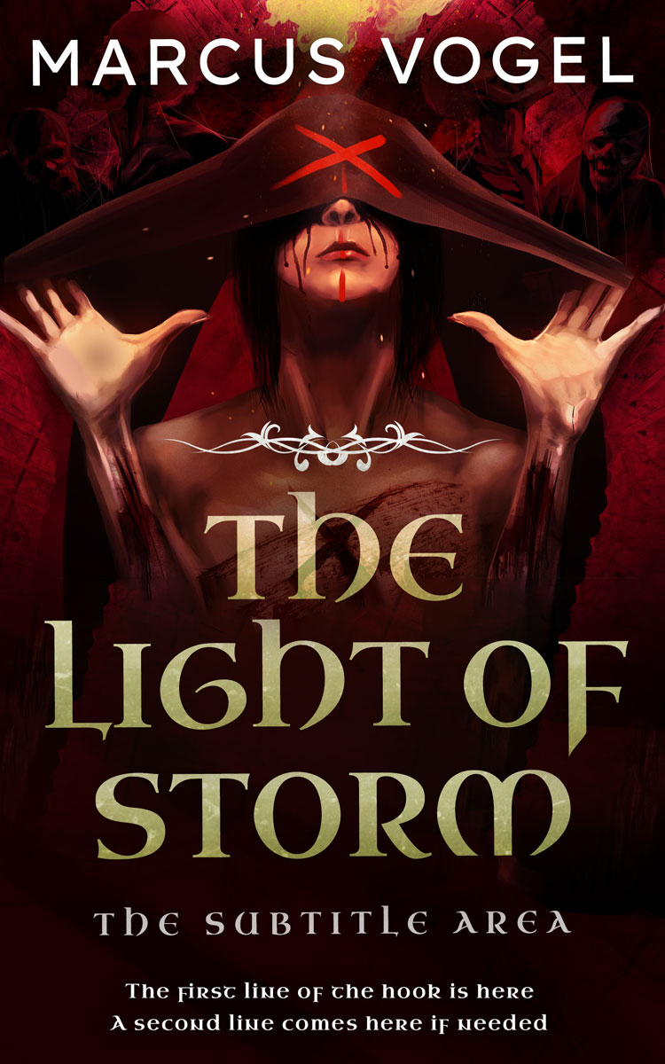 2D view of Premade Fantasy Book Cover - Graphite