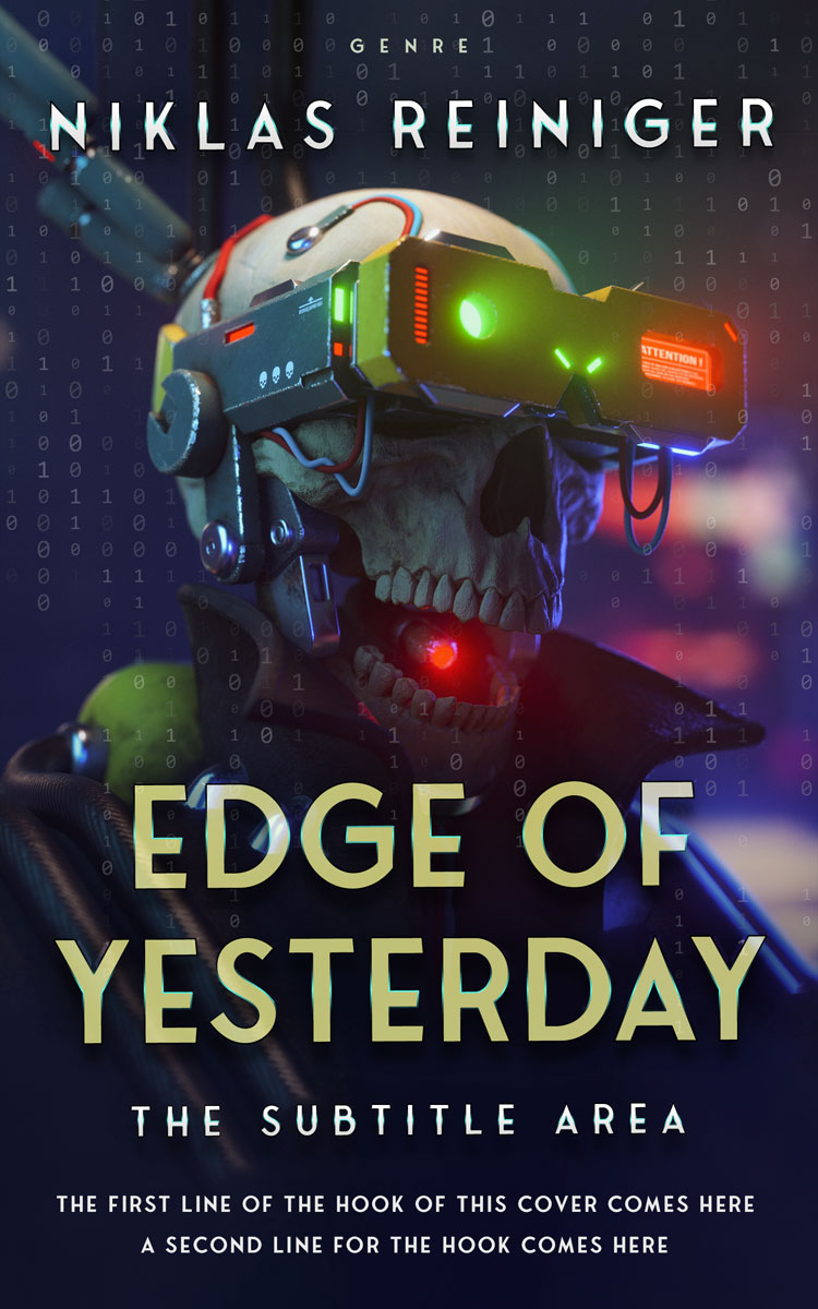 2D view of Premade Science Fiction Book Cover - Steel Gray