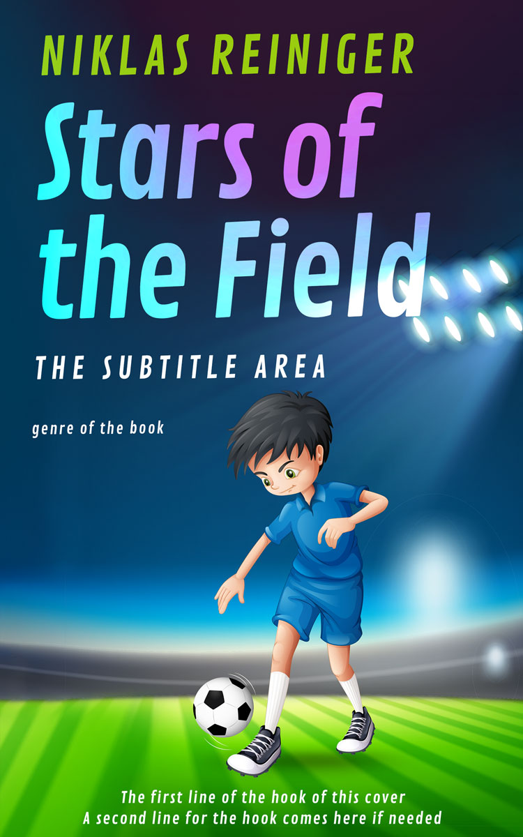 2D view of Premade Action & Adventure Book Cover - Blue Dianne