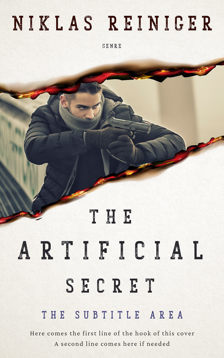 2D view of Premade Mystery & Thriller & Suspense Book Cover - Ship Gray