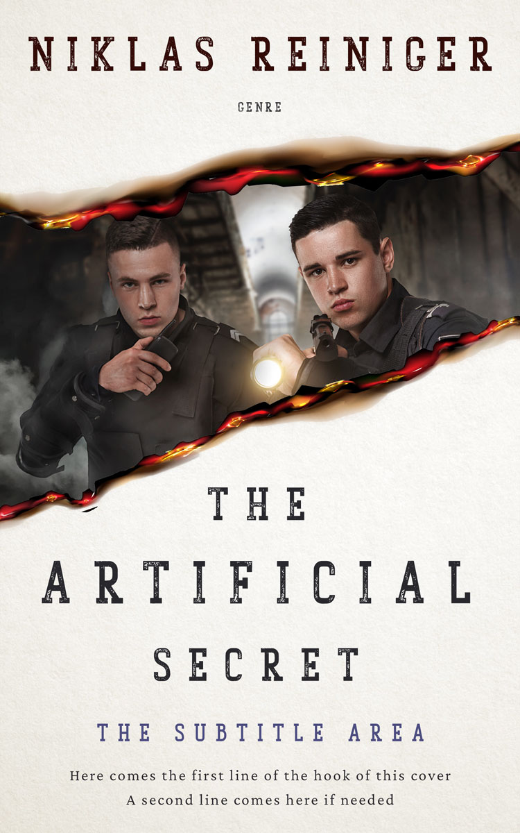 2D view of Premade Action & Adventure Book Cover - Pampas