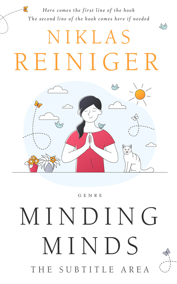 2D view of Premade Health & Mind & Body Book Cover - Black Squeeze