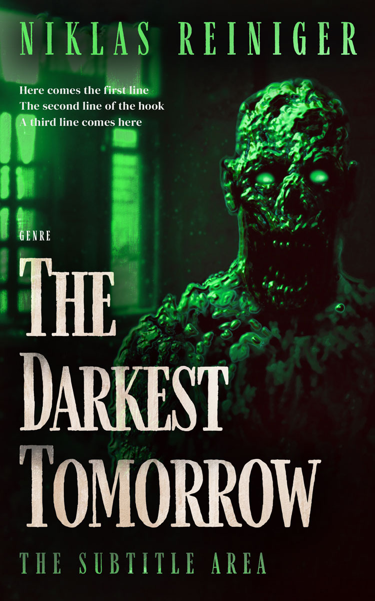 2D view of Premade Horror Book Cover - Hunter Green