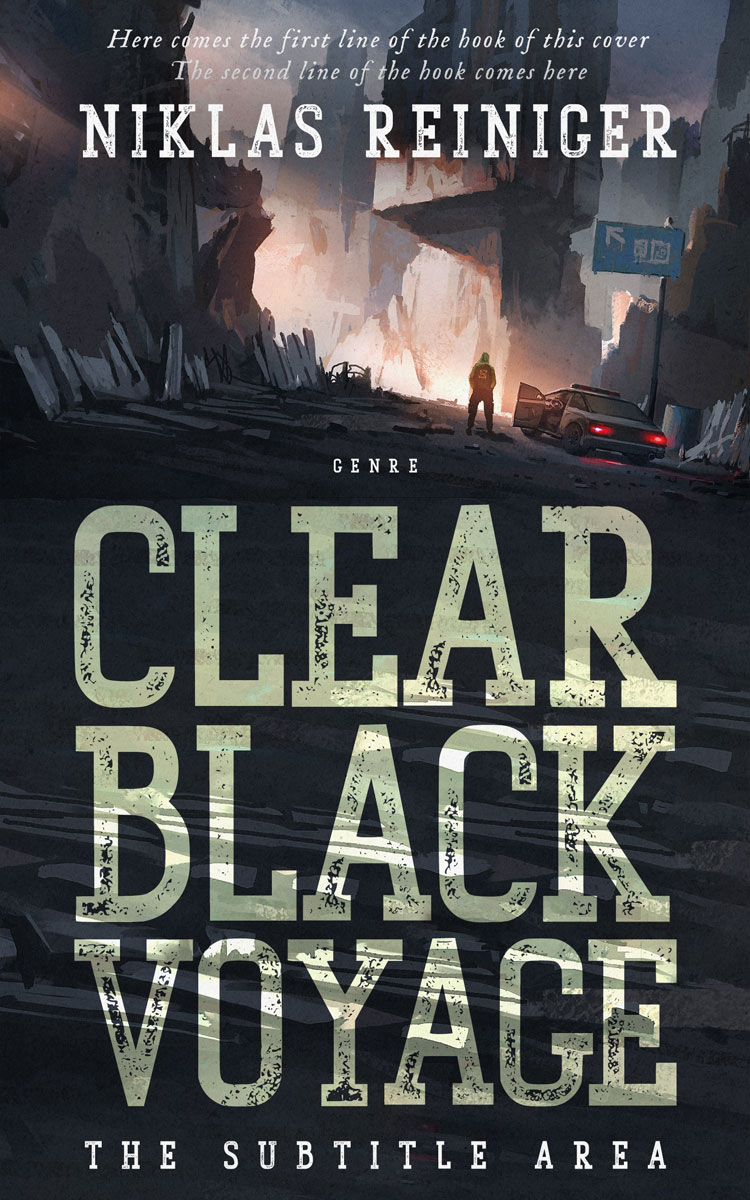 2D view of Premade Science Fiction Book Cover - Shark