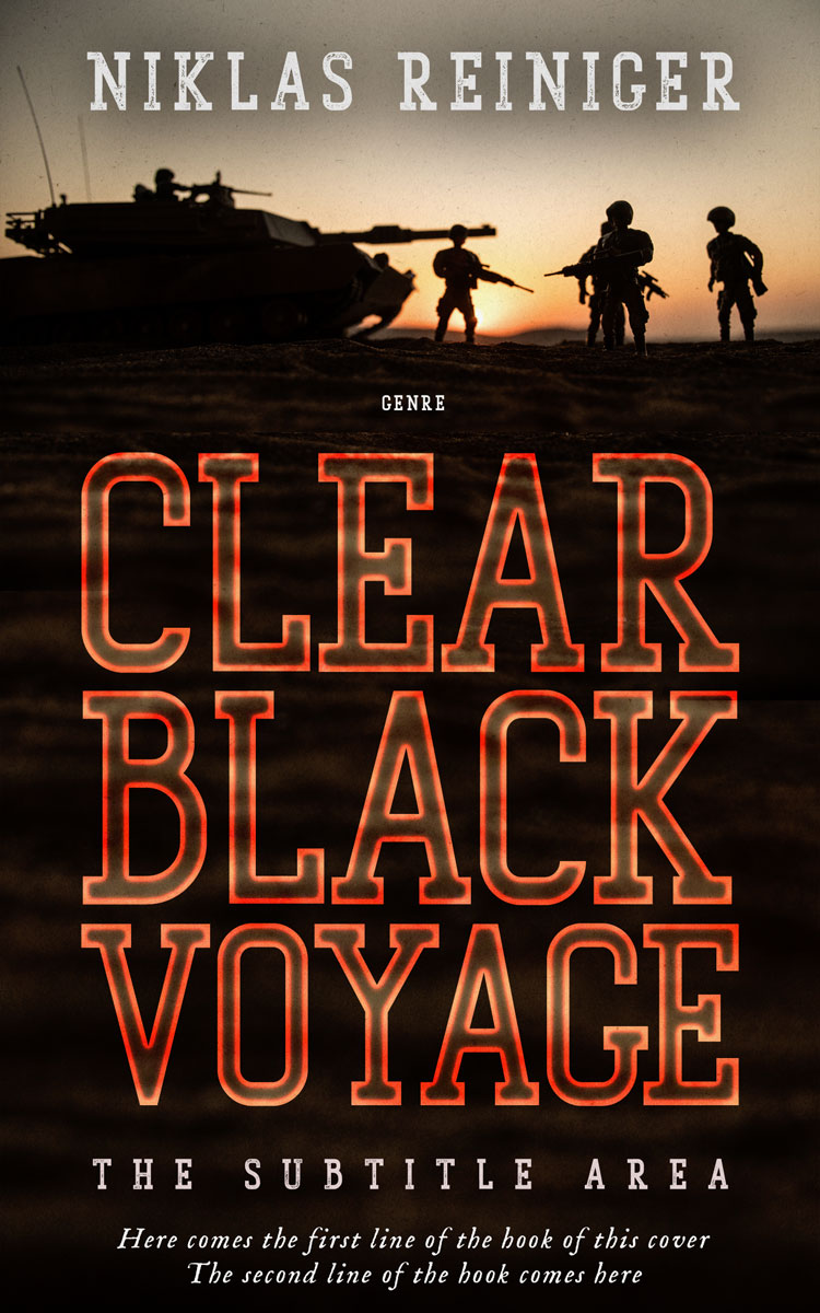 2D view of Premade Action & Adventure Book Cover - Whiskey