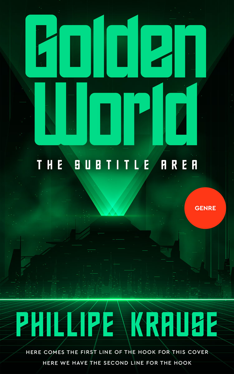 2D view of Premade Science Fiction Book Cover - Bottle Green