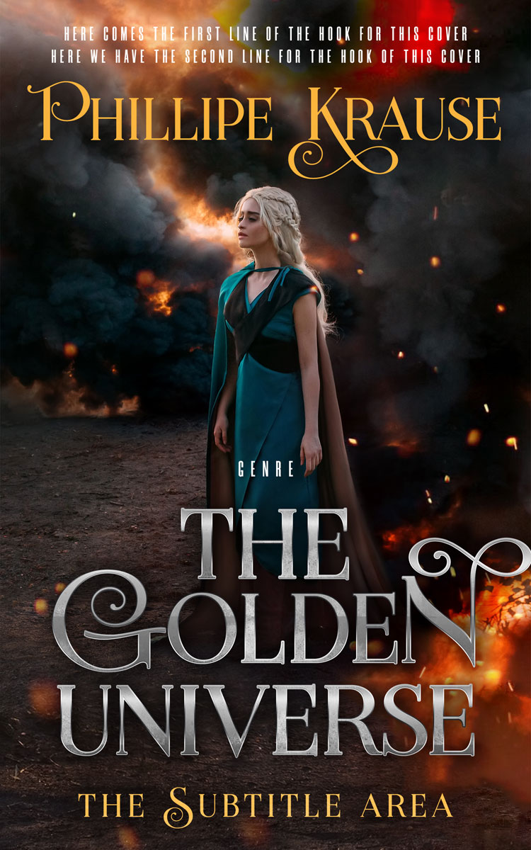 2D view of Premade Fantasy Book Cover - Cocoa Brown