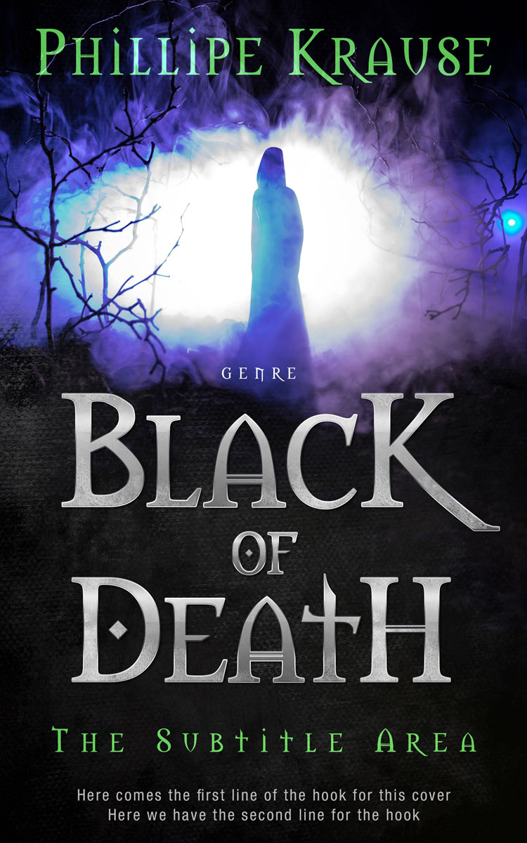 2D view of Premade Horror Book Cover - French Gray