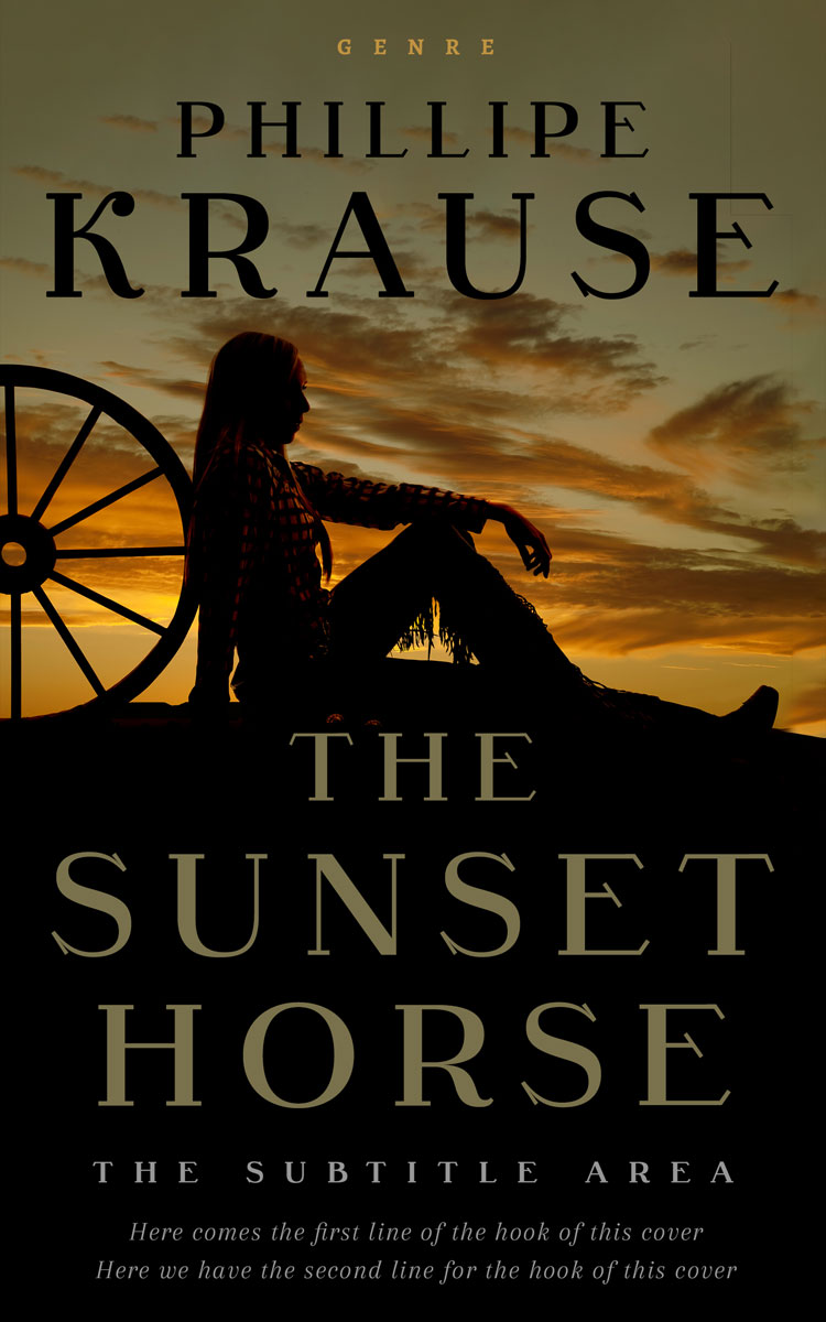 2D view of Premade Western Book Cover - Luxor Gold