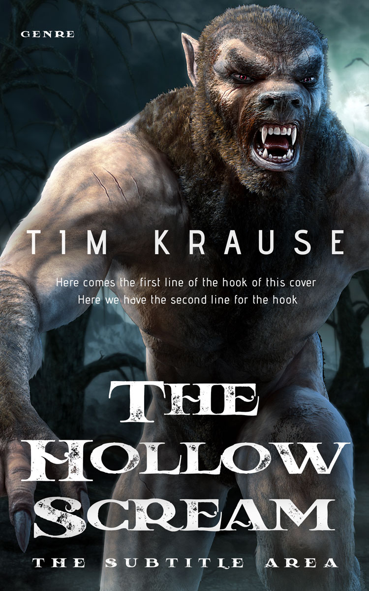 2D view of Premade Horror Book Cover - Shark