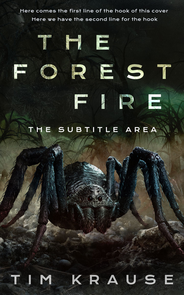 2D view of Premade Fantasy Book Cover - Log Cabin