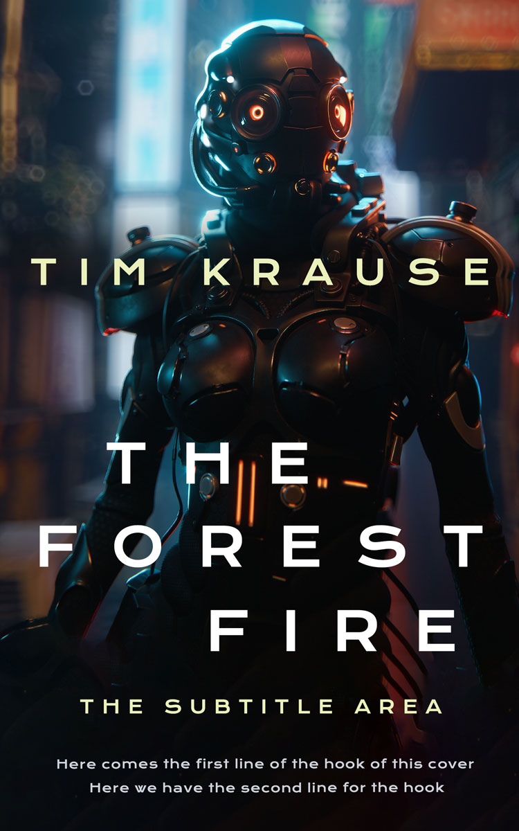 2D view of Premade Science Fiction Book Cover - Woodsmoke