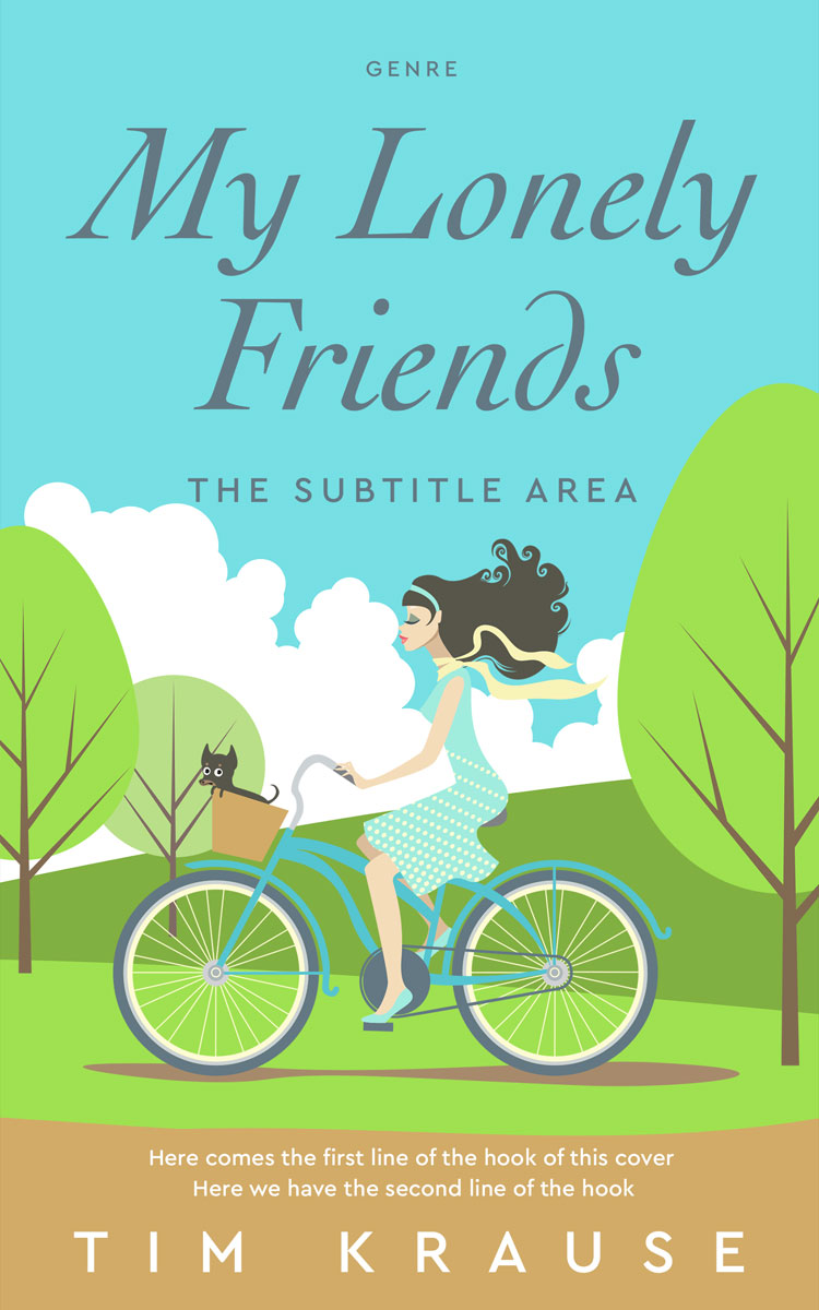 2D view of Premade Chick Lit Book Cover - Vista Blue