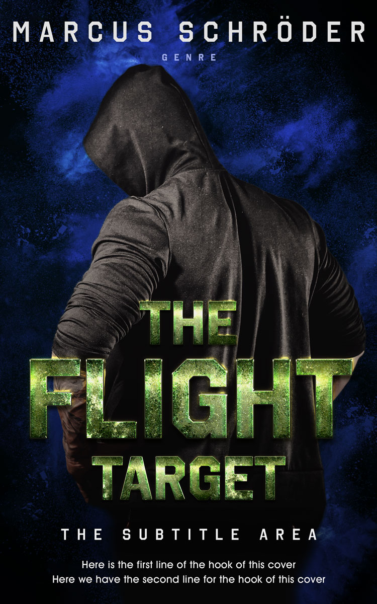 2D view of Premade Action & Adventure Book Cover - Woodsmoke