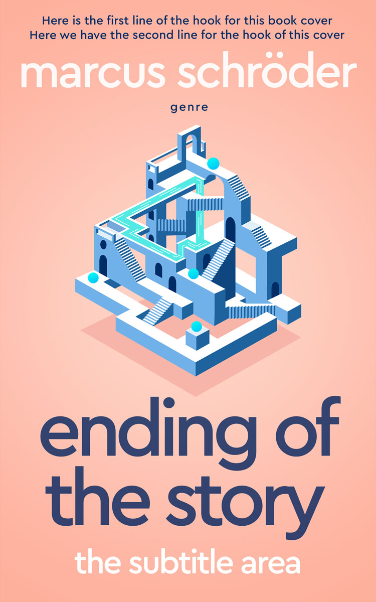 2D view of Premade Surreal Book Cover - Apricot Peach