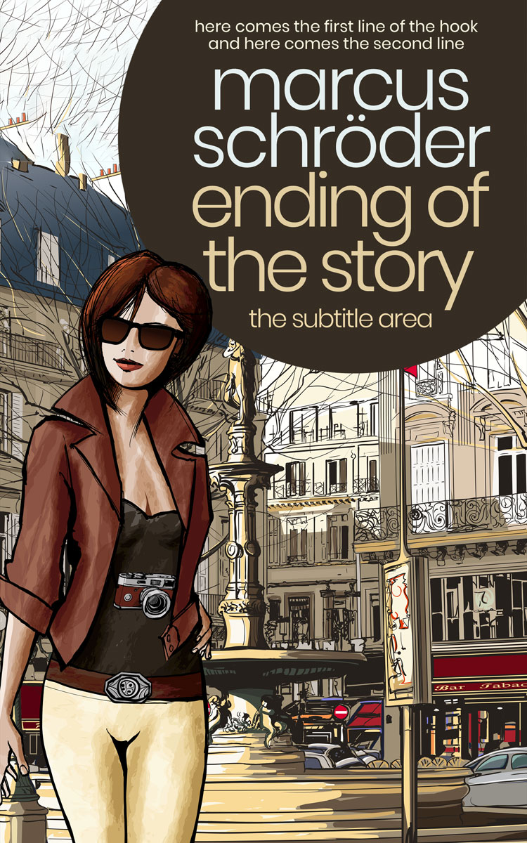 2D view of Premade Chick Lit Book Cover - Stark White