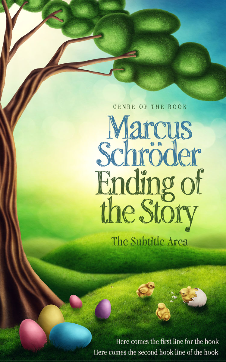 2D view of Premade Children's Book Cover - Thatch Green