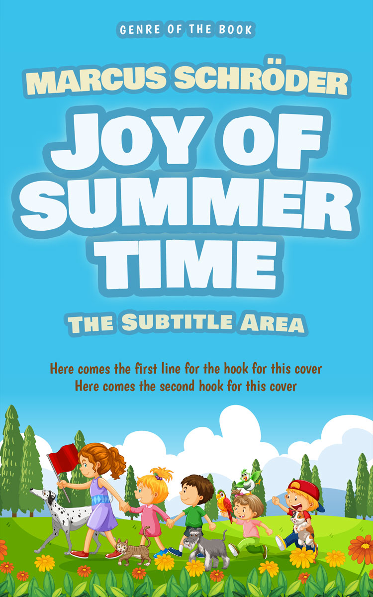 2D view of Premade Children's Book Cover - Picton Blue