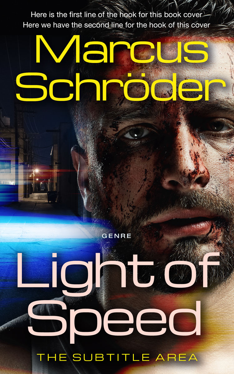 2D view of Premade Action & Adventure Book Cover - Straw