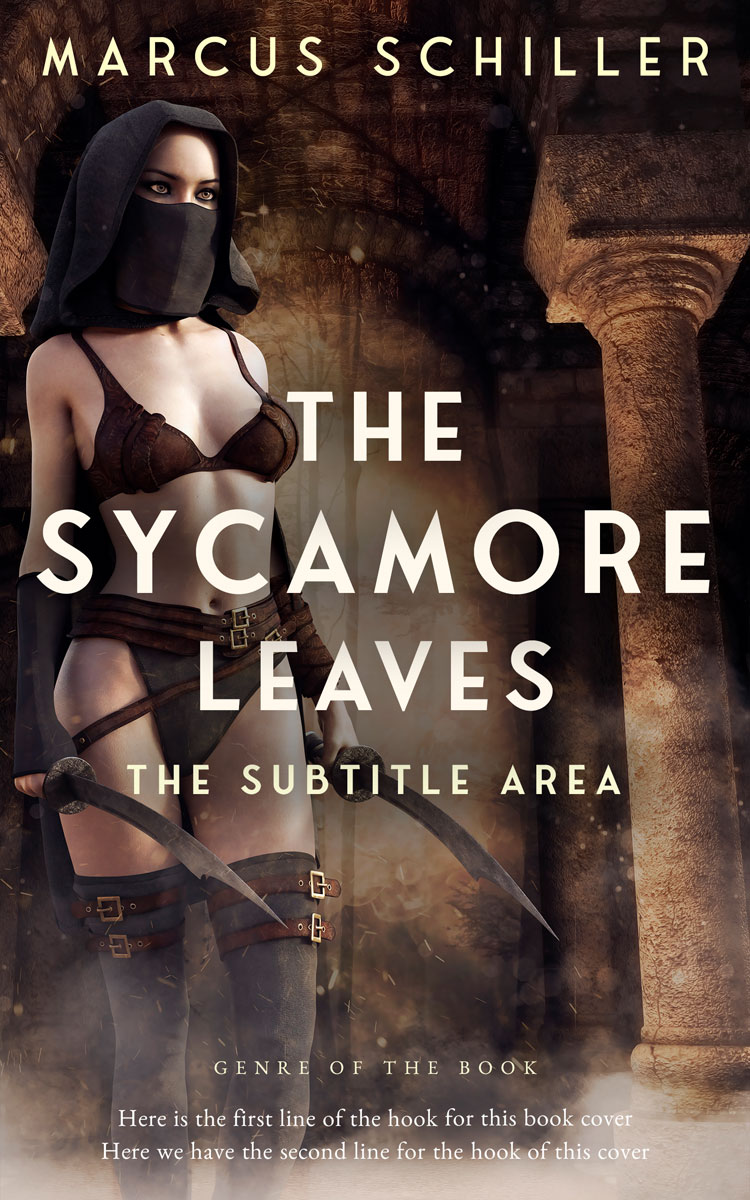 2D view of Premade Fantasy Book Cover - Cocoa Brown