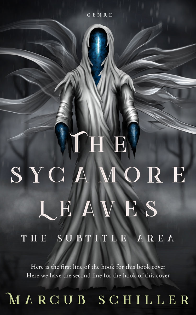 2D view of Premade Fantasy Book Cover - Shark