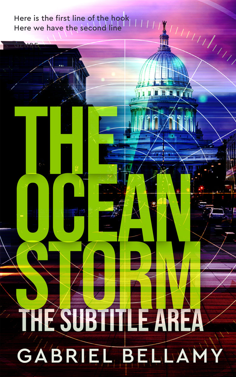 2D view of Premade Action & Adventure Book Cover - Clam Shell