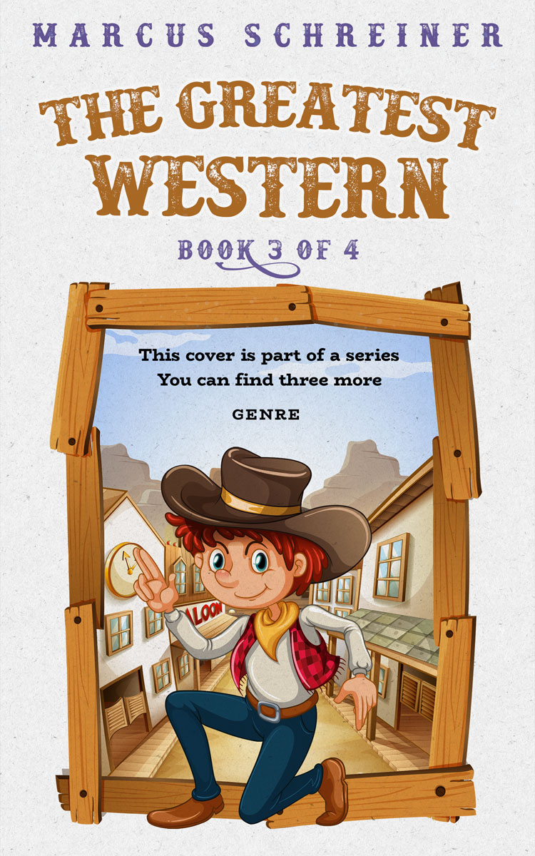 2D view of Premade Western Book Cover - Mercury