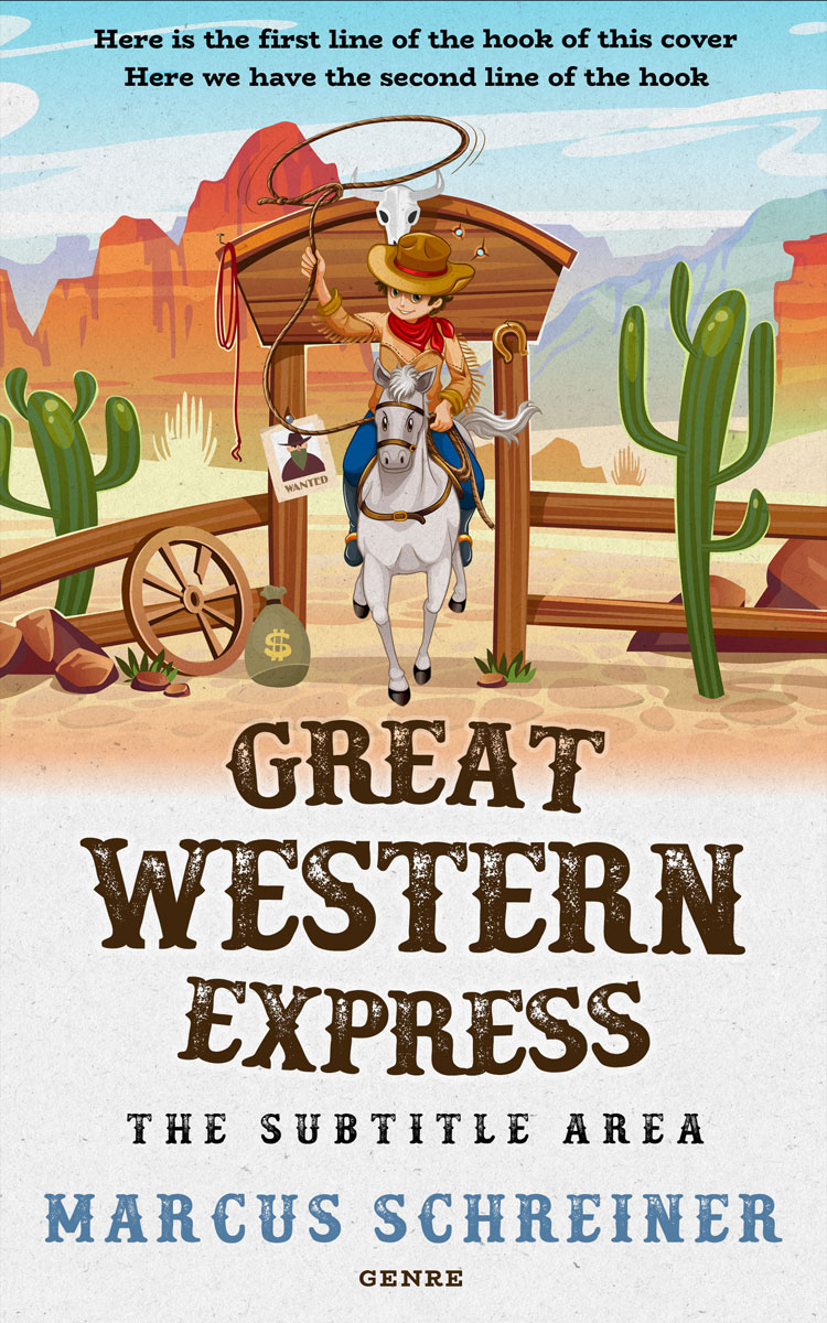 2D view of Premade Western Book Cover - Satin Linen