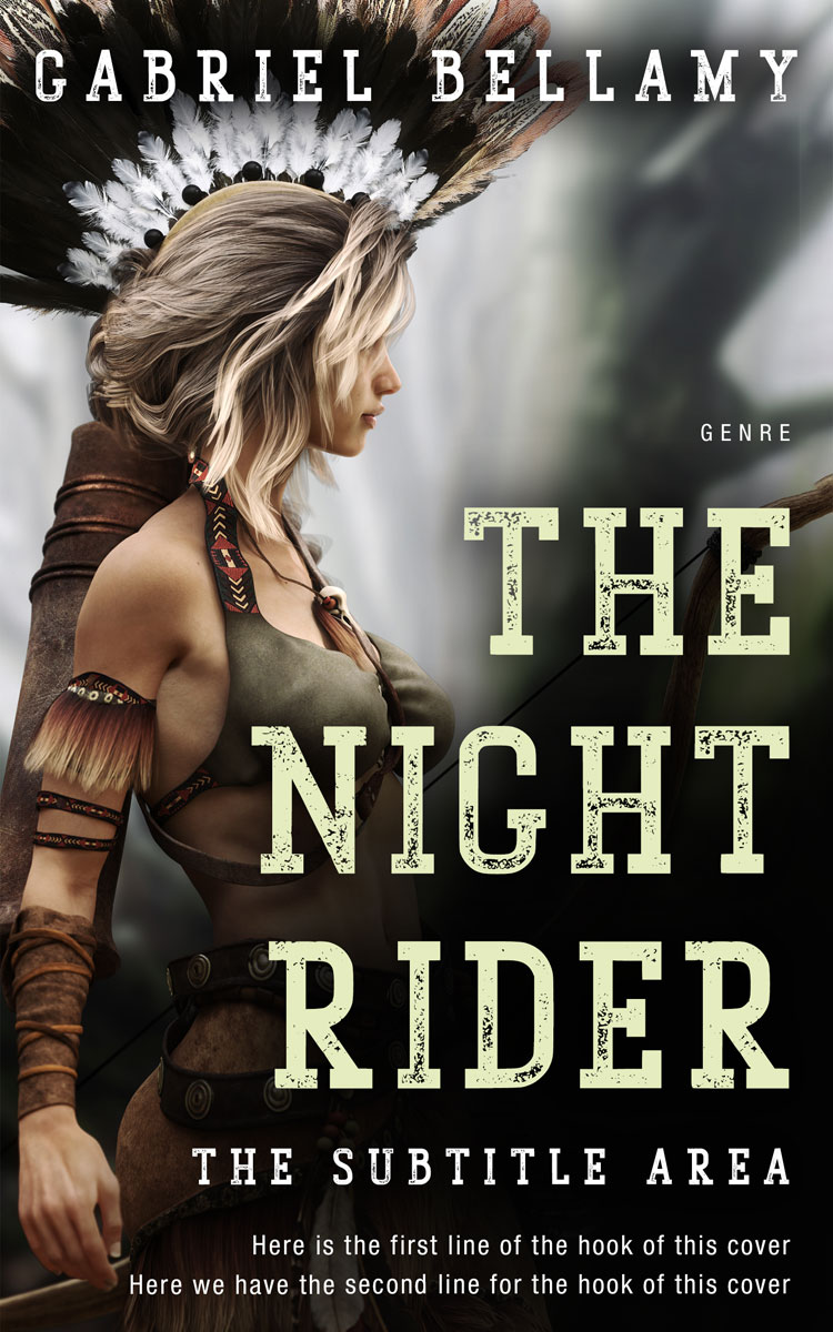 2D view of Premade Fantasy Book Cover - Foggy Gray