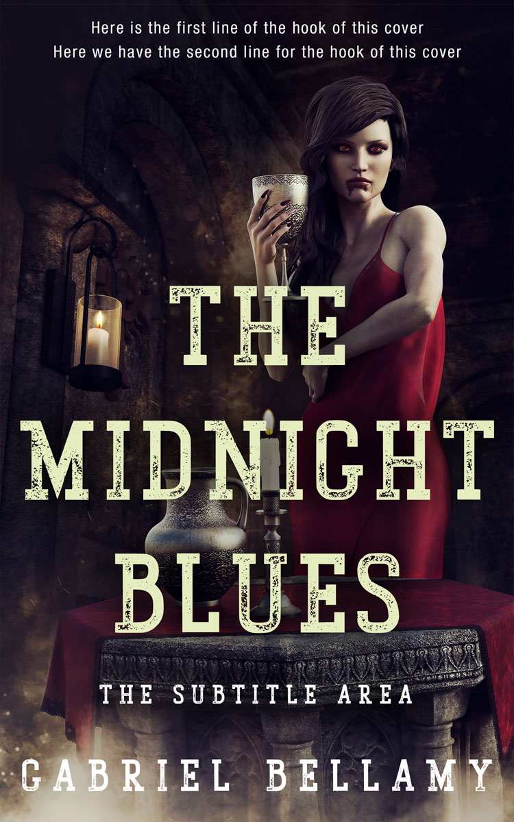 2D view of Premade Horror Book Cover - Bleached Cedar