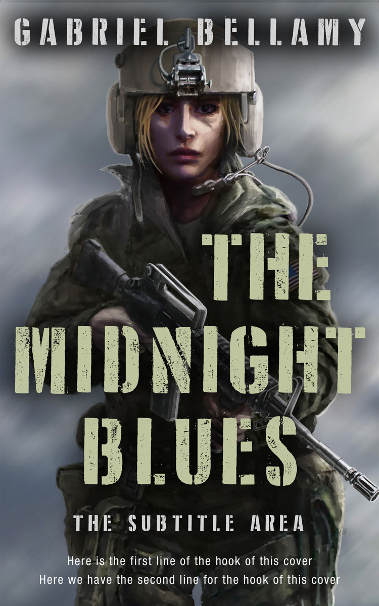 2D view of Premade Action & Adventure Book Cover - Heavy Metal