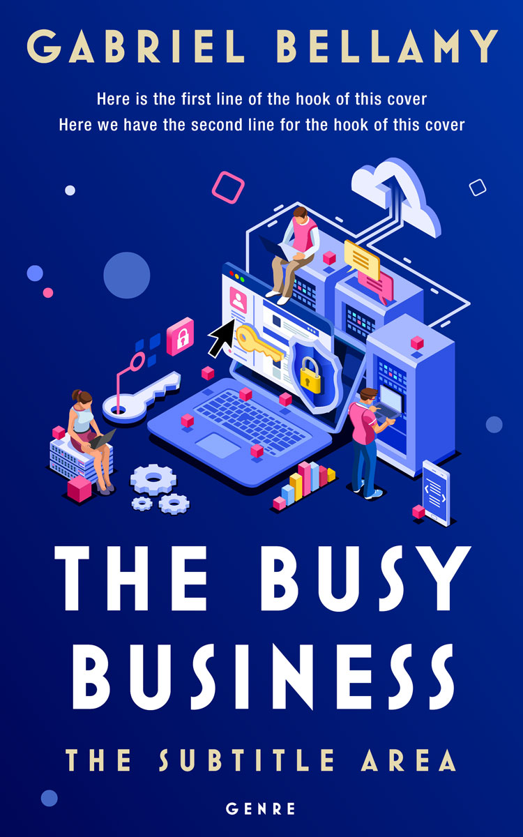 2D view of Premade Business Book Cover - Catalina Blue