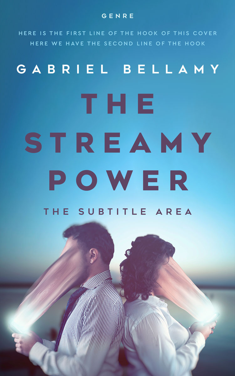 2D view of Premade Surreal Book Cover - Hippie Blue