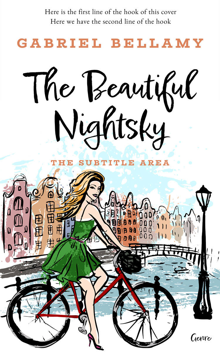 2D view of Premade Chick Lit Book Cover - Hunter Green