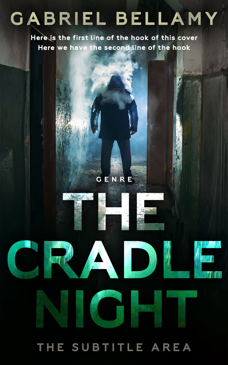 2D view of Premade Action & Adventure Book Cover - Woodsmoke