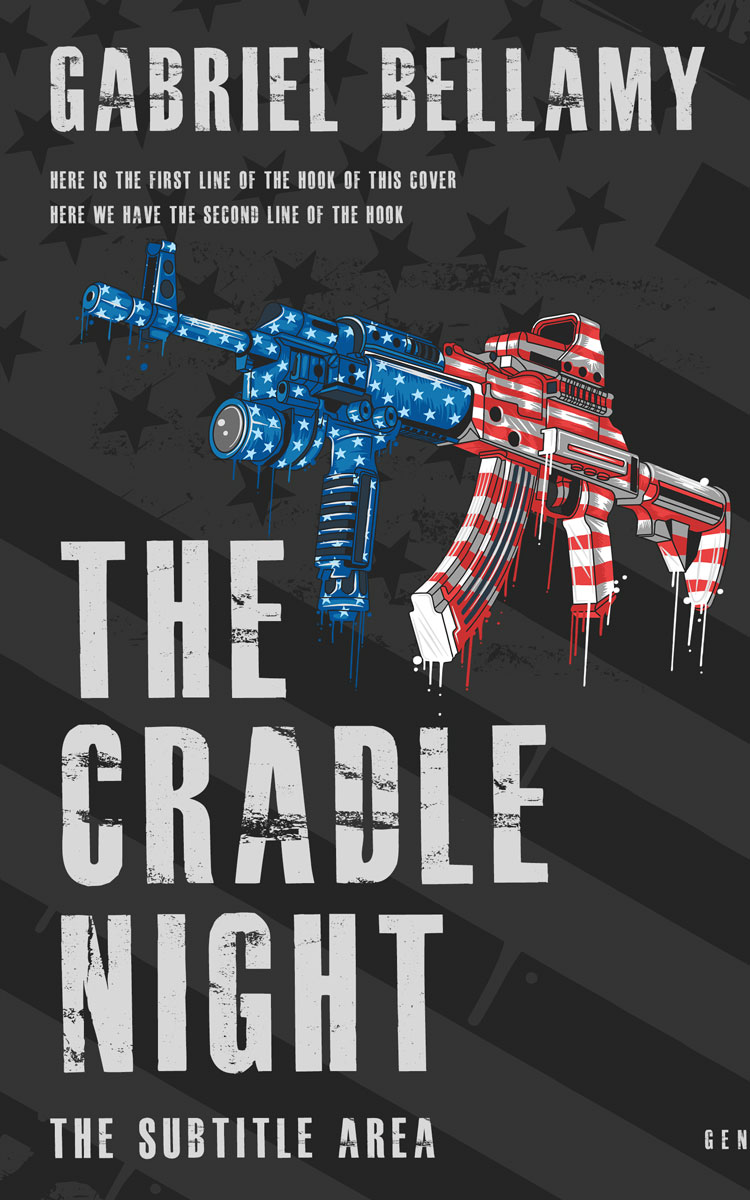 2D view of Premade Action & Adventure Book Cover - Shark