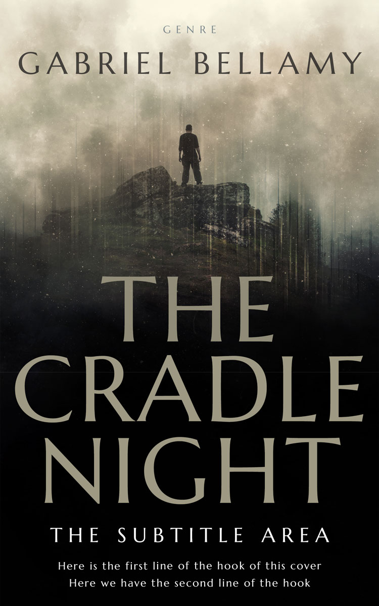 2D view of Premade Action & Adventure Book Cover - Log Cabin