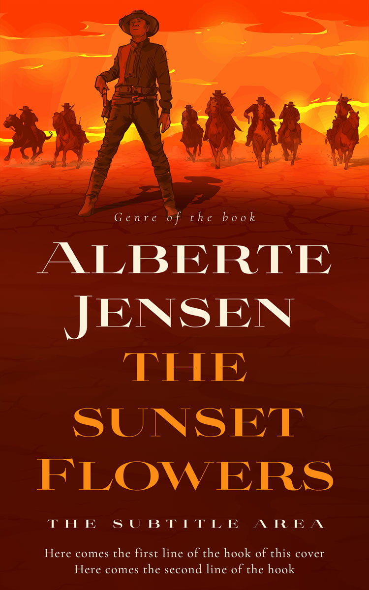 2D view of Premade Action & Adventure Book Cover - Rustic Red