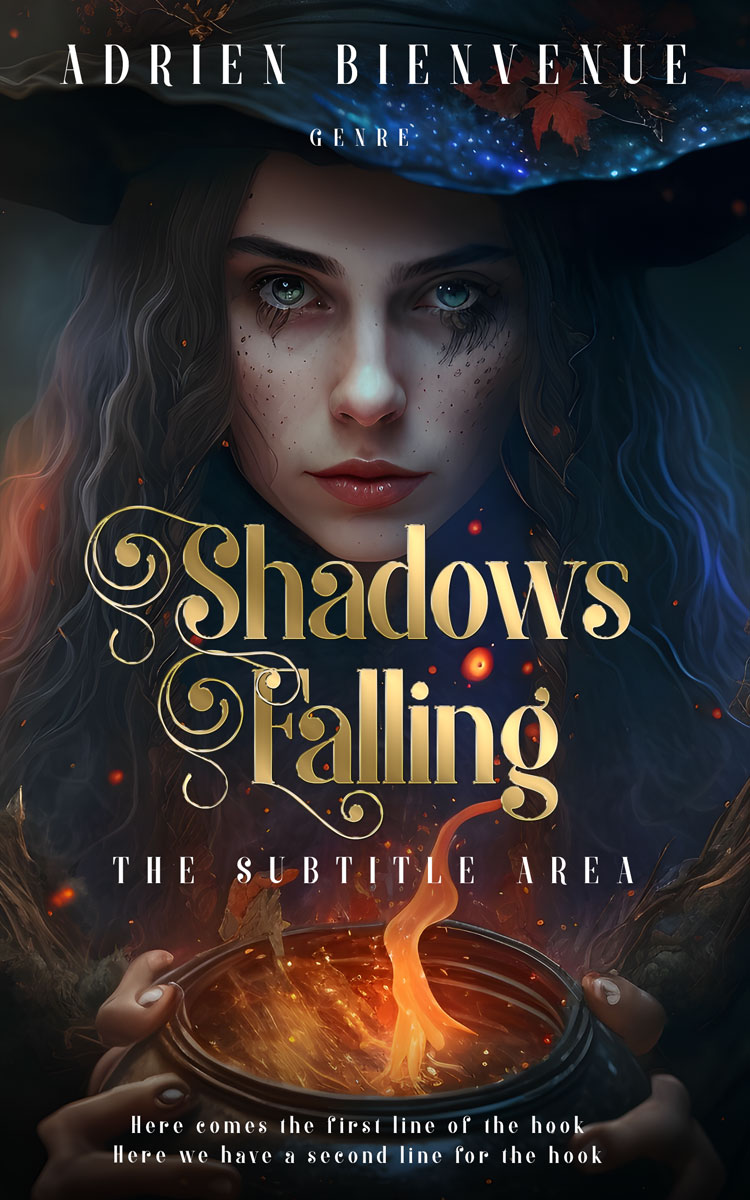 2D view of Premade Fantasy Book Cover - Shark