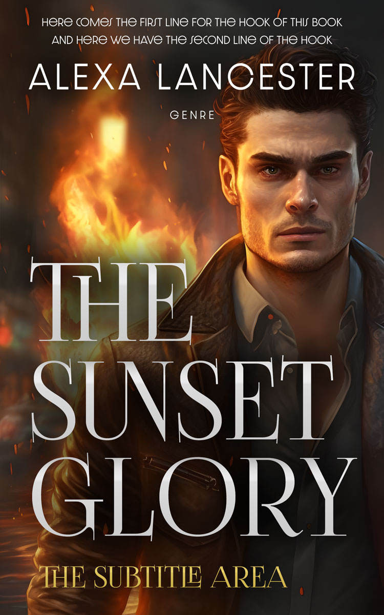 2D view of Premade Romance Book Cover - Oil