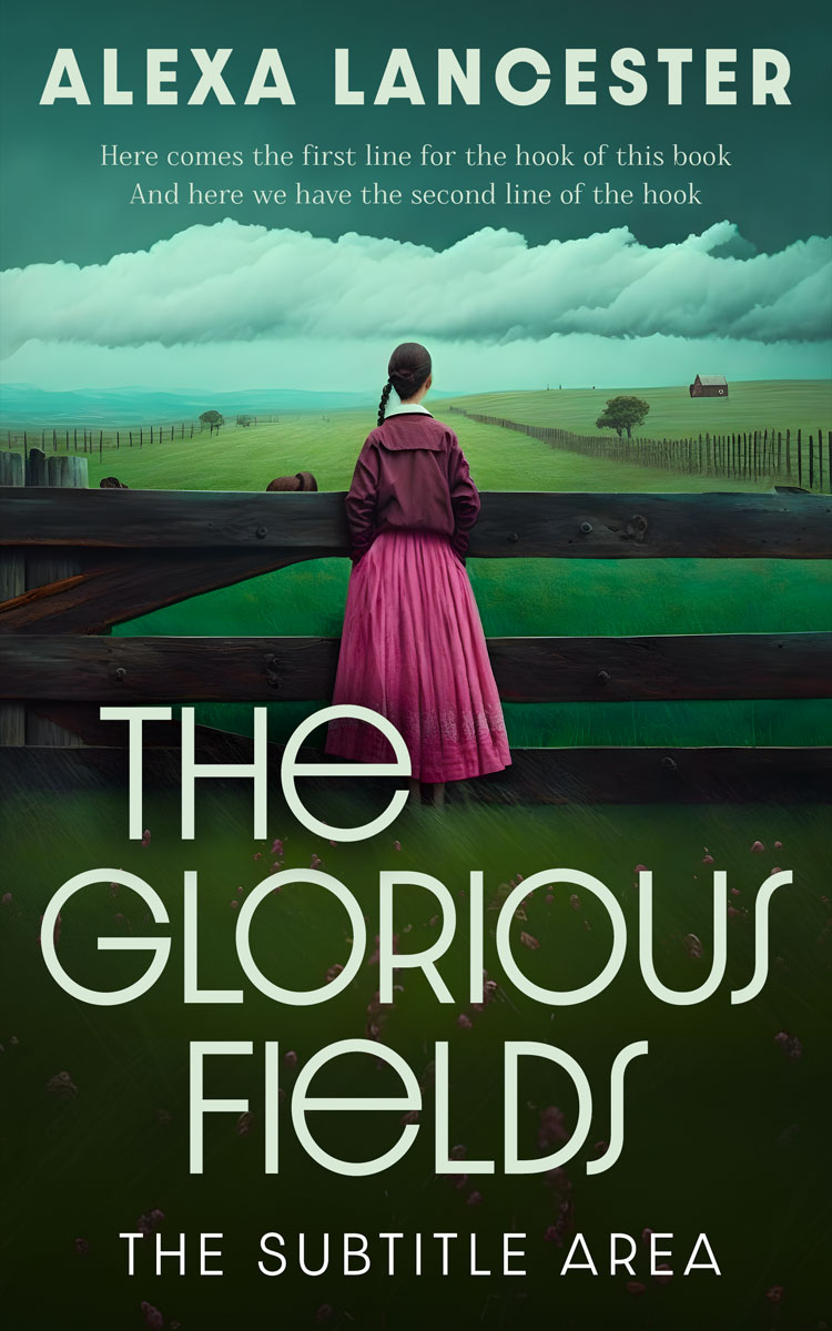 2D view of Premade Romance Book Cover - Green Kelp