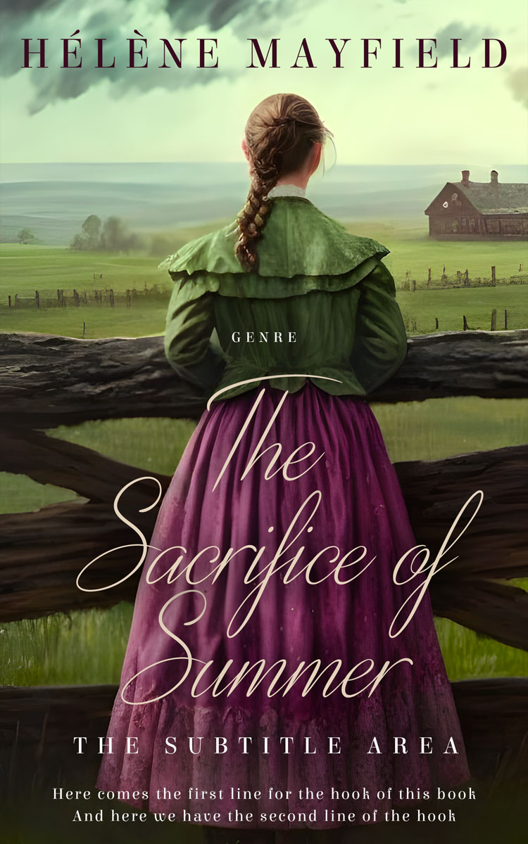 2D view of Premade Romance Book Cover - English Walnut