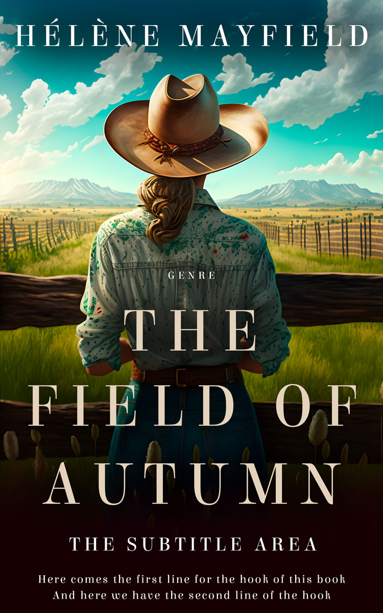 2D view of Premade Romance Book Cover - Thistle Green