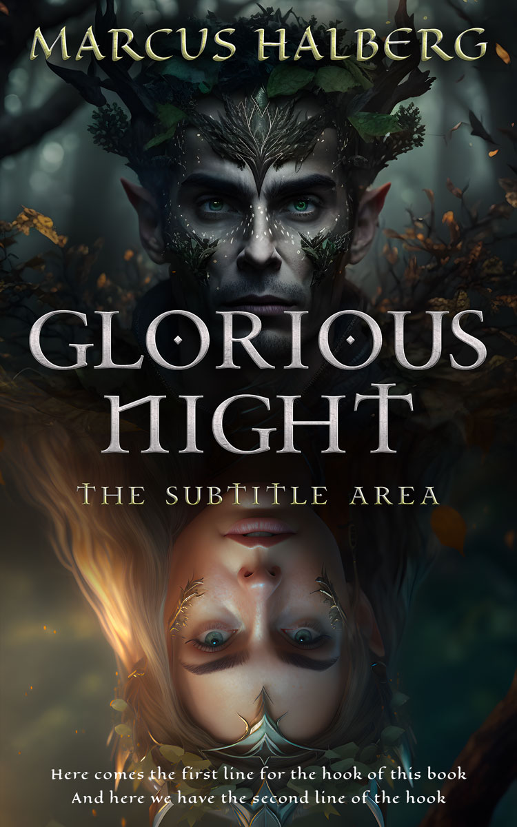 2D view of Premade Fantasy Book Cover - Heavy Metal