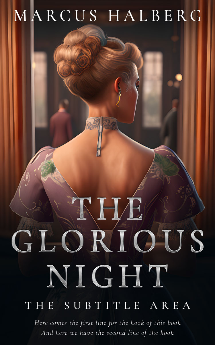 2D view of Premade Historical Book Cover - Cocoa Brown