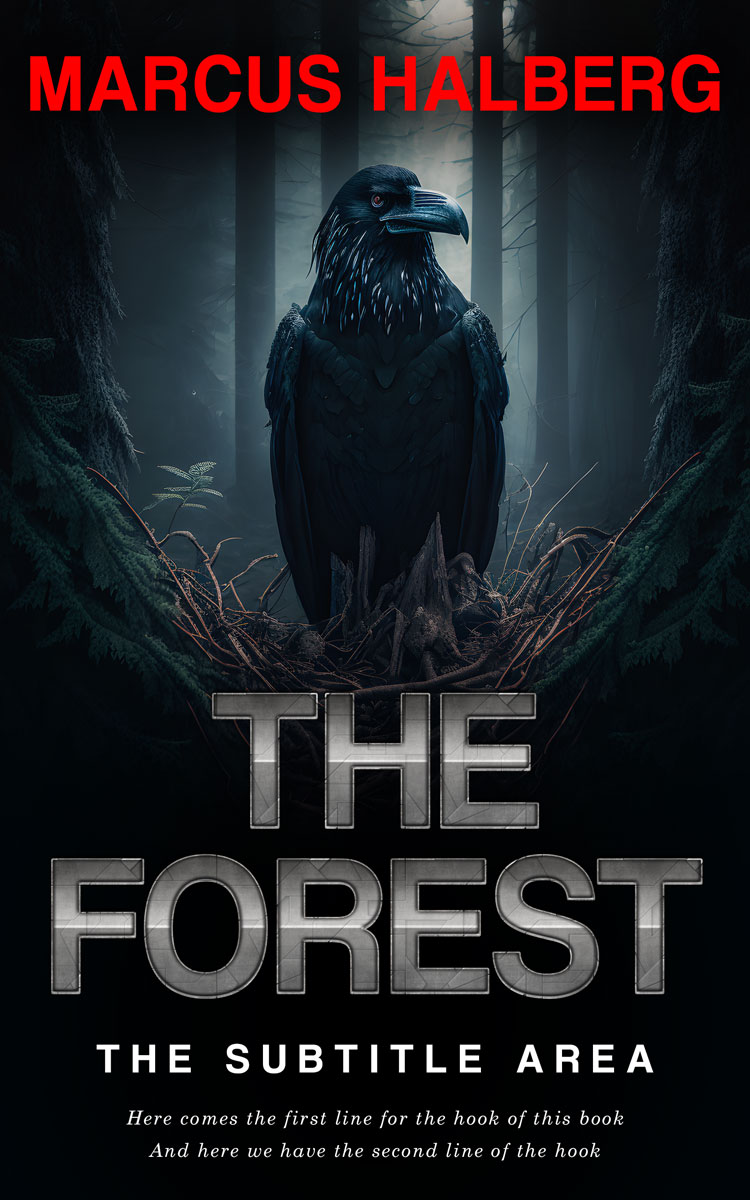 2D view of Premade Fantasy Book Cover - Black